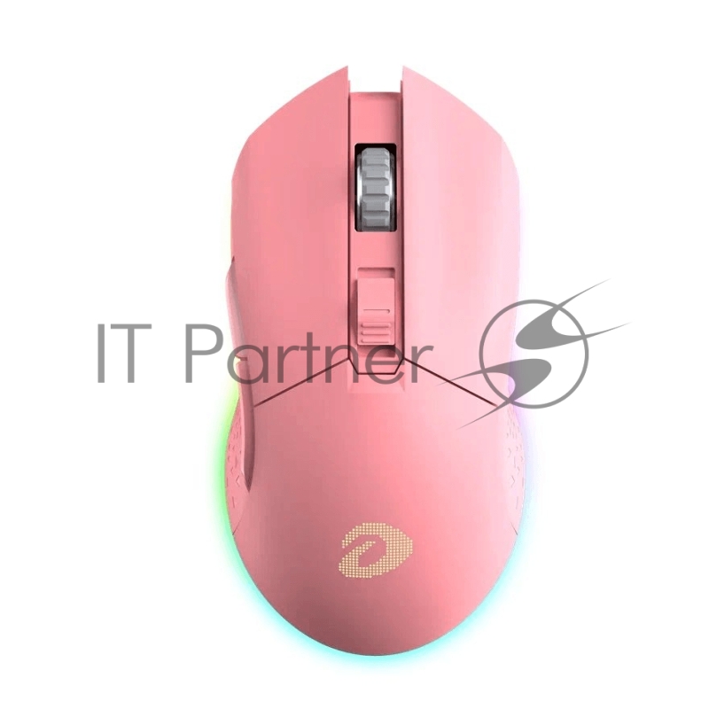 Мышь игровая беспроводная Dareu EM901 Pink (розовый), DPI 600-10000, подсветка RGB, подключение: проводное+2.4GHz, размер 125x67x39мм