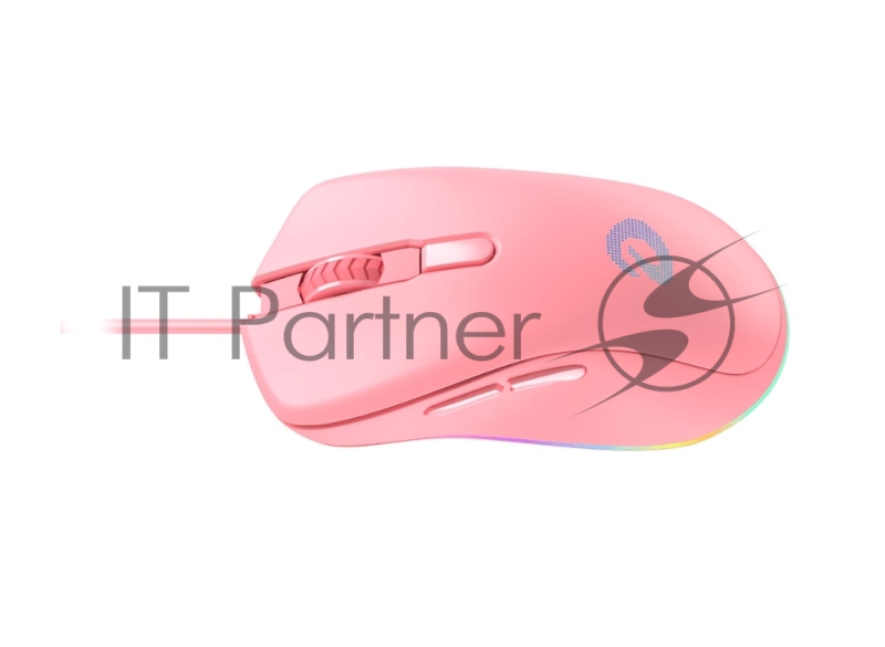 Мышь игровая проводная Dareu EM908 Pink (розовый), DPI 600-10000, подсветка RGB, USB кабель 1,8м, размер 122.36x66.79x39.83мм