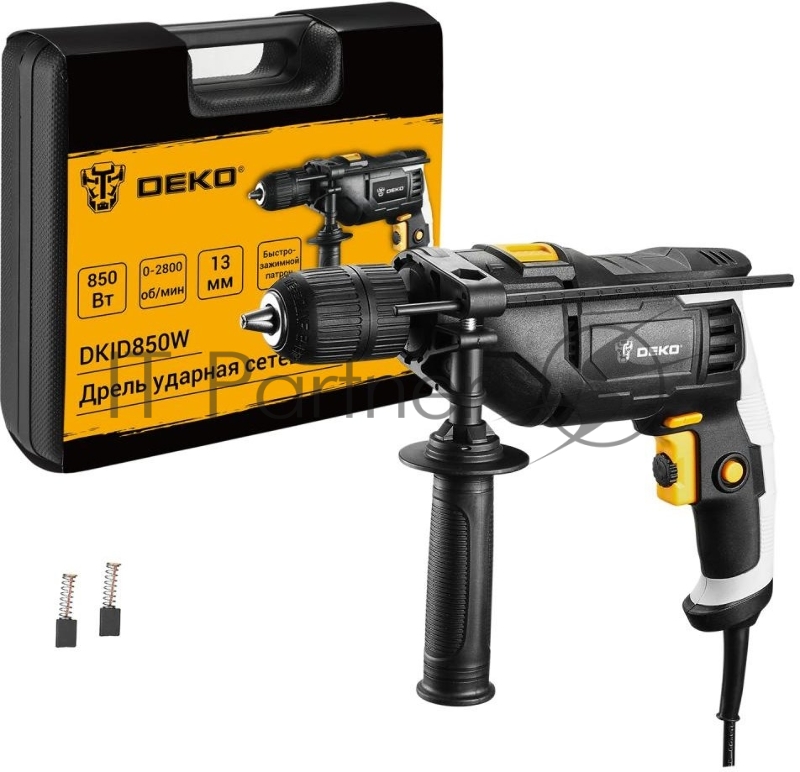 Дрель ударная Deko DKID850W 850Вт патрон:быстрозажимной реверс (кейс в комплекте) (063-4326)