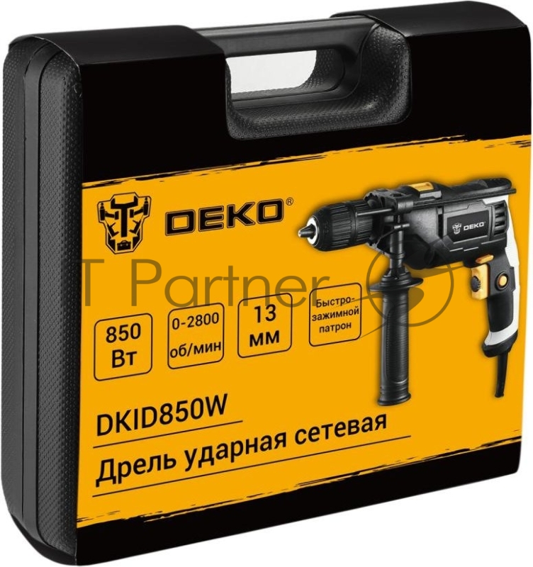 Дрель ударная Deko DKID850W 850Вт патрон:быстрозажимной реверс (кейс в комплекте) (063-4326)