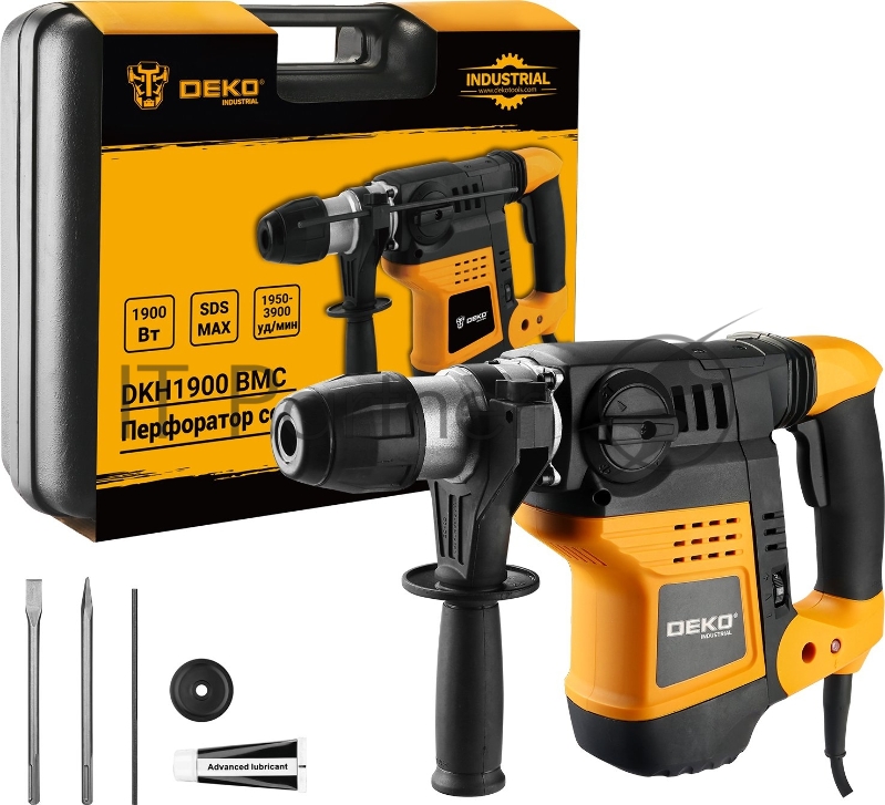 Перфоратор Deko DKH1900 патрон:SDS-plus уд.:9Дж 1900Вт (кейс в комплекте)