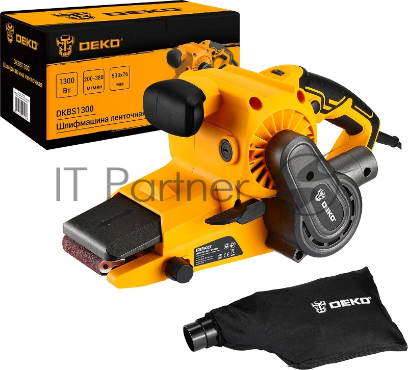 Ленточная шлифовальная машина Deko DKBS1300 1300Вт (ширина ленты 75мм)