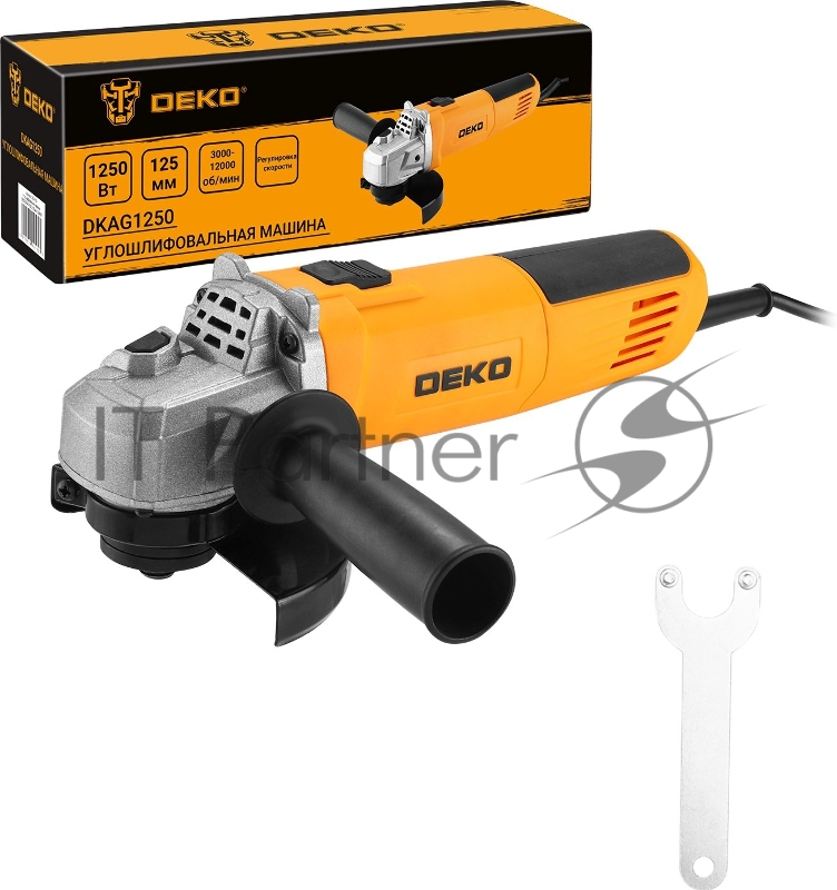 Углошлифовальная машина Deko DKAG1250 1250Вт 11000об/мин рез.шпин.:M14 d=125мм