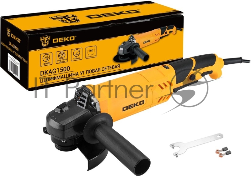 Углошлифовальная машина Deko DKAG1500 1500Вт 12000об/мин рез.шпин.:M14 d=125мм