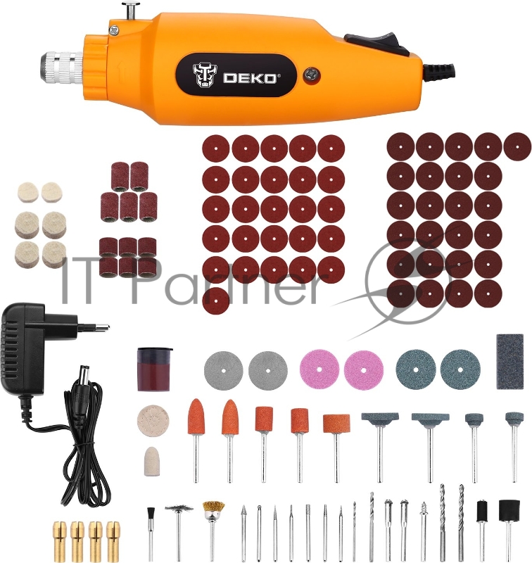 Гравер Deko DKRT150 в кейсе+110 аксессуаров 150Вт насадок:110 кейс