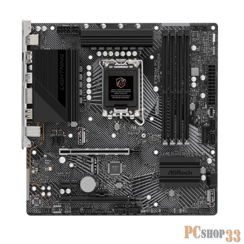 Материнская плата Asrock Z790M PG LIGHTNING/D4, Socket 1700, Intel®Z790, 4xDDR4-3200, HDMI, 2xPCI-Ex16, 1xPCI-Ex1, 4xSATA3(RAID 0/1/5/10), 2xM.2, 8 Ch Audio, 1xGLan, (2+4)xUSB2.0, (5+2)xUSB3.2, (1+1)xUSB3.2 Type-C™, 1x/PS/2, mATX, RTL {}
