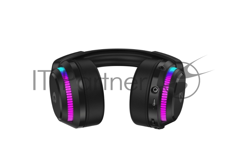 Гарнитура игровая беспроводная Dareu A710 Black (черный), подключение 5.8GHz+3.5мм+Type-C, подсветка RGB, аккумулятор 1400mAh, отсоединяемый микрофон