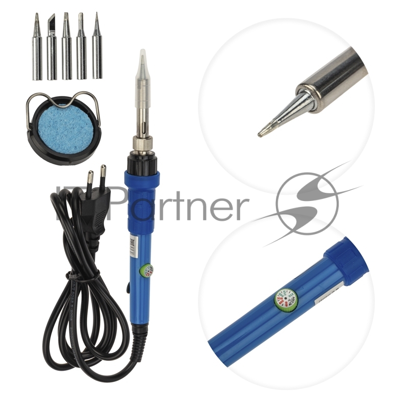 Паяльник REXANT, подставка, набор из 5 жал, керамический нагреватель, 220-480 °C, 220 В/60 Вт