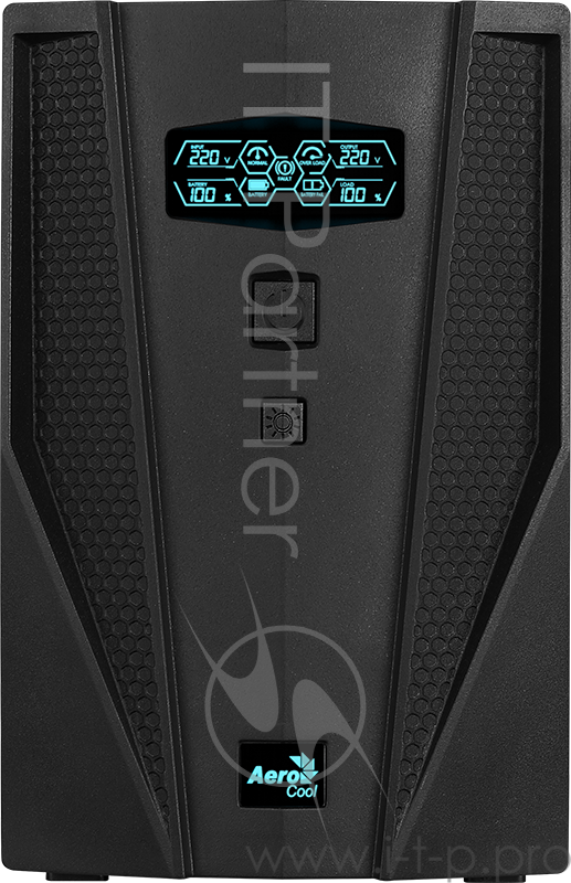 ИБП Aerocool Aero Shield C1500 , 1500 ВА / 900 Вт, линейно-интерактивный, 2 разъёма IEC, 4 розетки S