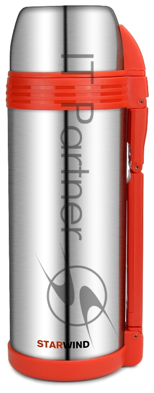 Термос Starwind 30-1800 1.8л. серебристый/красный картонная коробка