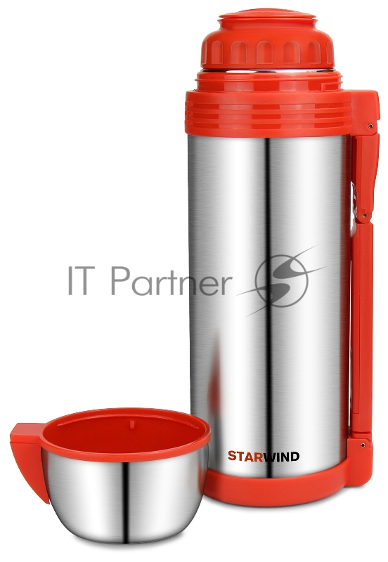 Термос Starwind 30-1800 1.8л. серебристый/красный картонная коробка