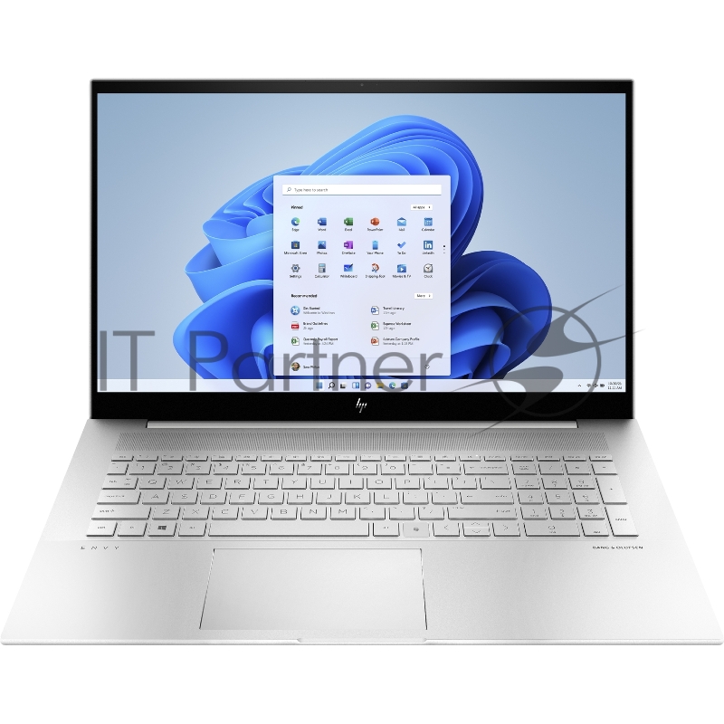 Ноутбук HP Envy 17t-ch100 17.3(1920x1080)/Touch/Intel Core i7 1165G7(2.8Ghz)/16384Mb/512PCIS Iris Xe /Cam/BT/WiFi/55WHr/war 1y/Natural silver/Win11Pro + EN kbd, 3pin Английская клавиатура