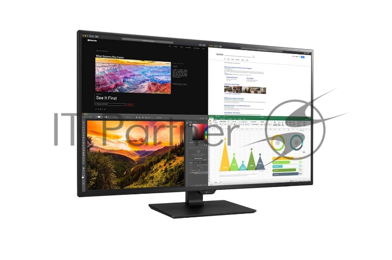 МОНИТОР 43 LG 43UN700-B Black (IPS, 3840x2160, 5 ms, 178°/178°, 400 cd/m, 100M:1, +DP, +НDMI, +MM, +USB-С, +USB 3,0x2)