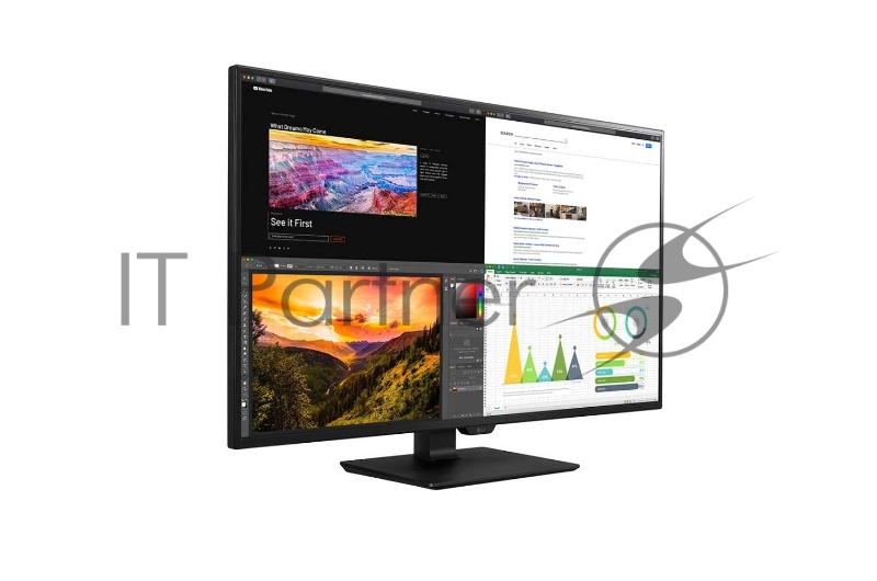 МОНИТОР 43 LG 43UN700-B Black (IPS, 3840x2160, 5 ms, 178°/178°, 400 cd/m, 100M:1, +DP, +НDMI, +MM, +USB-С, +USB 3,0x2)