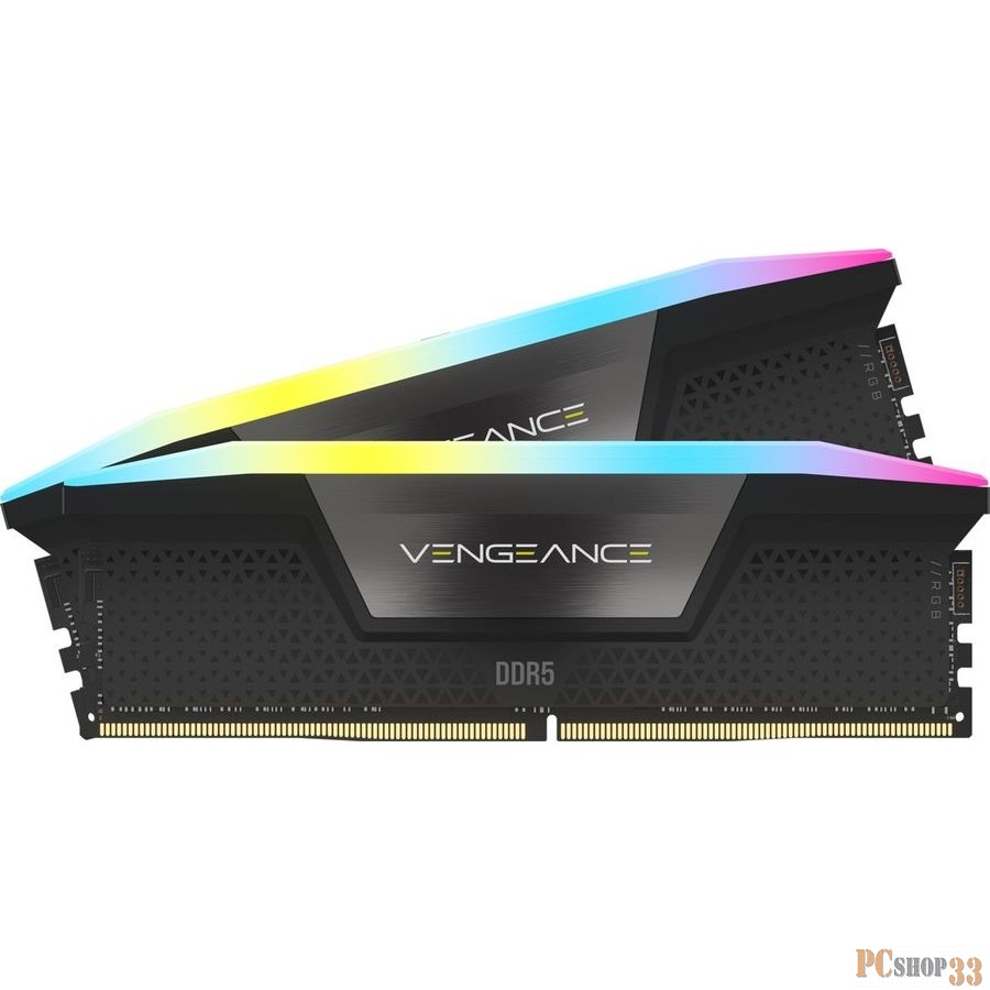 Модуль памяти Corsair Vengeance RGB DDR5 Dimm CMH32GX5M2B5200C40 5200MHz 32GB 2x16GB Unbuffered, 40-40-40-77, XMP 3.0, Black Heatspreader, 1.25V (692850)