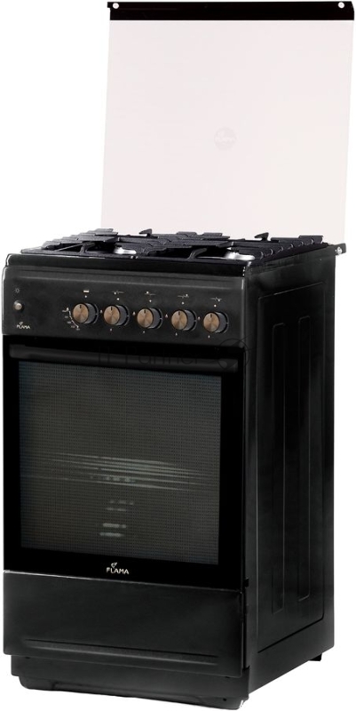 Плита Газовая Flama N FG 24241 At антрацит (стеклянная крышка) реш.чугун