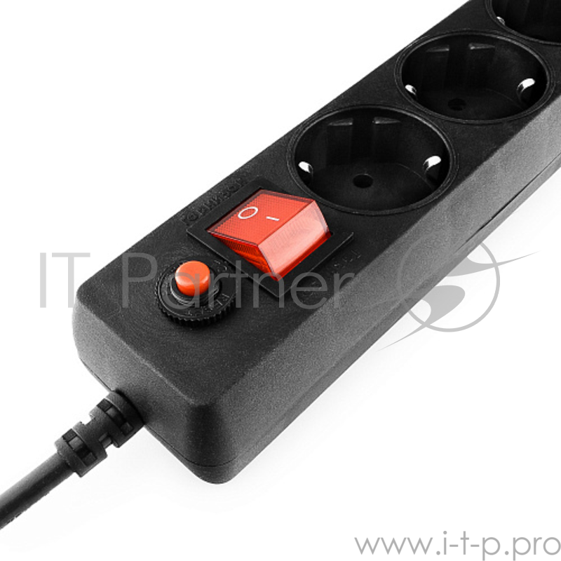 Сетевой фильтр Гарнизон ЕНLB-4 0,5 м 5 р черный