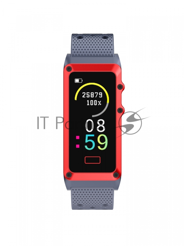 Смарт-браслет Digma Force A8 корп.:серый/красный рем.:серый (A8GR)