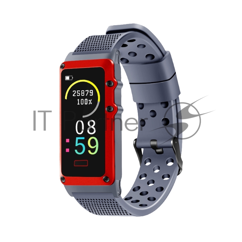 Смарт-браслет Digma Force A8 корп.:серый/красный рем.:серый (A8GR)