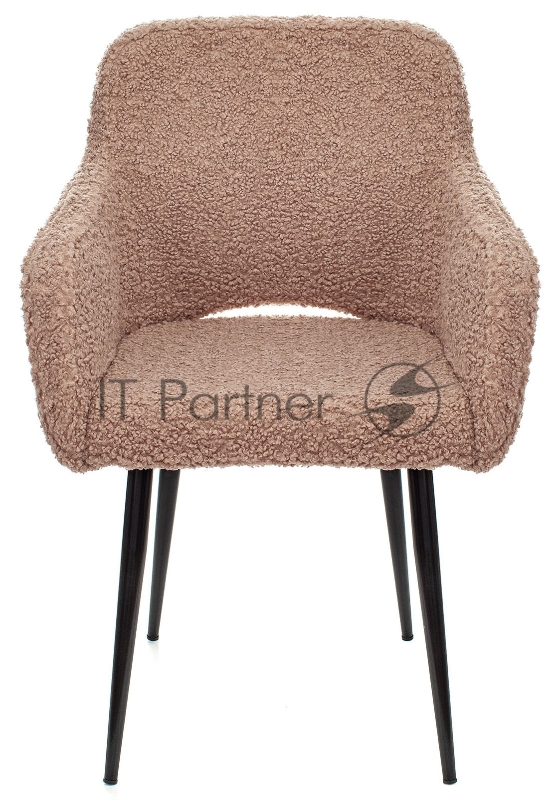 Стул для кухни Бюрократ KF-7 экомех коралловый металл черный на ножках (KF-7/BOUCLE-CORAL)