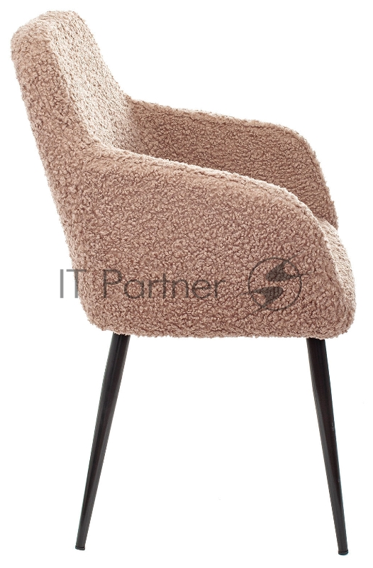 Стул для кухни Бюрократ KF-7 экомех коралловый металл черный на ножках (KF-7/BOUCLE-CORAL)