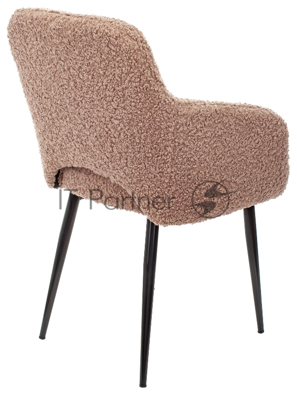 Стул для кухни Бюрократ KF-7 экомех коралловый металл черный на ножках (KF-7/BOUCLE-CORAL)