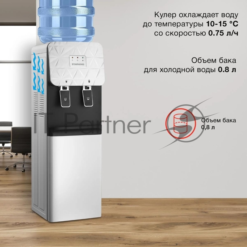 Кулер Starwind SW-1003EW напольный электронный белый