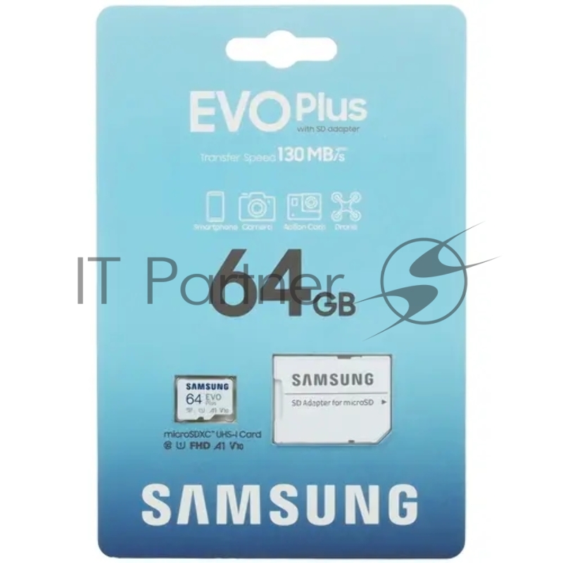Карты памяти Samsung EVO Plus microSDXC 64gb (MB-MC64KA/APC) Тип карты памяти - microSDXC Объем Flash-накопителя - 64 Гб Цвет - Белый Напряжение питания - 3.3 В (2.7-3.6 В) SD Speed Class - A1, V10, UHS-I Class 1 (U1)Скорость чтения - до 130 МБ/се