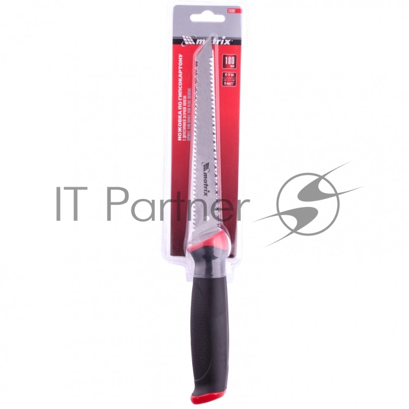 Ножовка по гипсокартону, 180 мм, две рабочие кромки полотна, двухкомпонентная рукоятка// Matrix