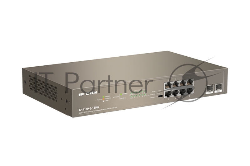 Неуправляемый коммутатор IP-COM G1110P-8-150W Ethernet 8GE+2SFP С 8-Портовым PoE