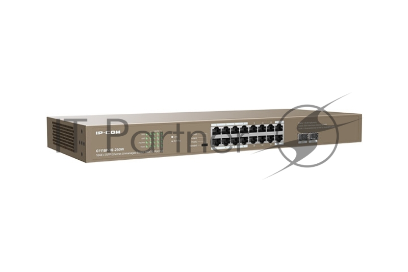 Неуправляемый Коммутатор IP-COM G1118P-16-250W 16 GE+SFP Ethernet с 16-Портовым PoE