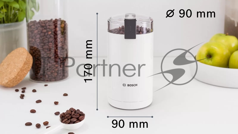 Кофемолка Bosch TSM6A011W 180Вт сист.помол.:ротац.нож вместим.:75гр белый