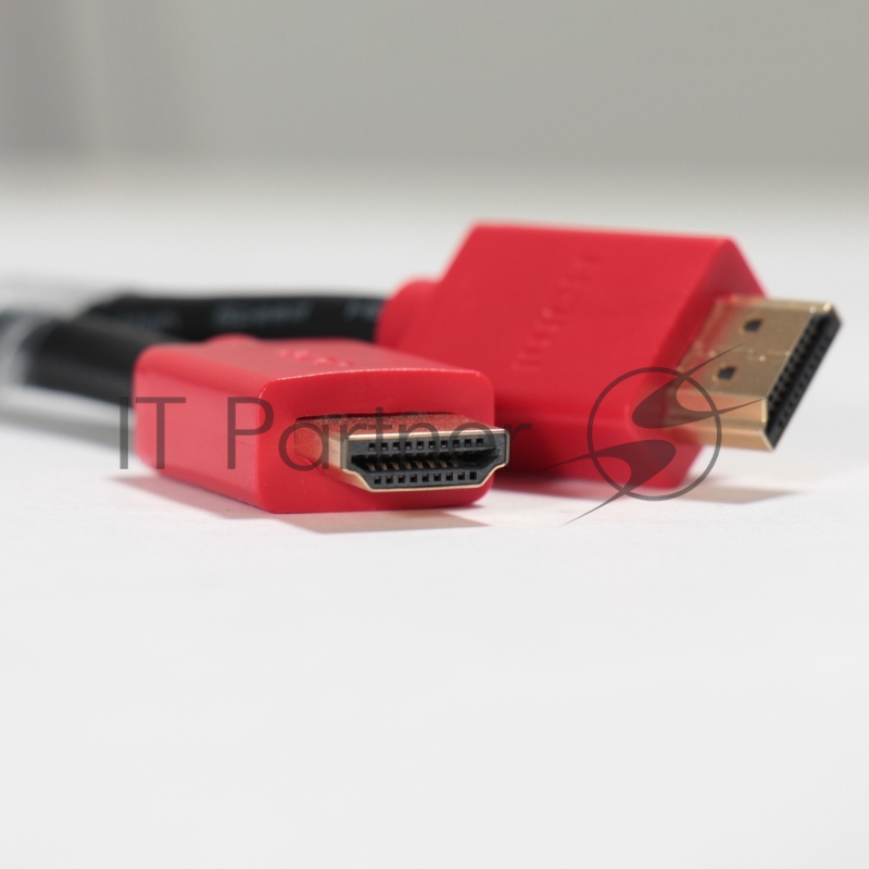 Кабель GCR 1.8m HDMI версия 1.4, черный, красные коннекторы, OD7.3mm, 30/30 AWG, позолоченные контакты, Ethernet 10.2 Гбит/с, 3D, 4K GCR-HM450-1.8m, экран