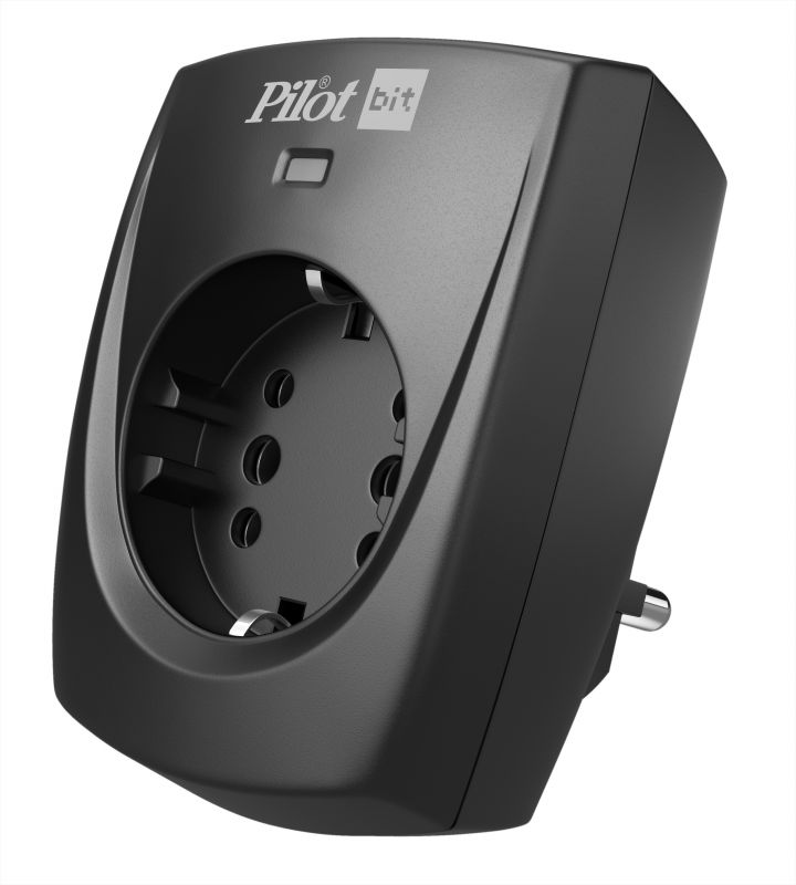 Сетевой фильтр Pilot Bit (2 розетки) черный (коробка)