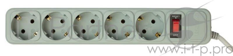 Сетевой фильтр PC Pet AP01006-E-GR 1.8м (5 розеток) серый