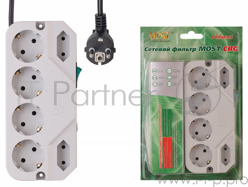 Сетевой фильтр Most СRG 2м (6 розеток) белый (коробка)