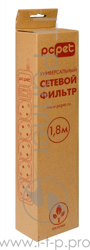 Сетевой фильтр PC Pet AP01006-1.8-GR 1.8м (5 розеток) серый