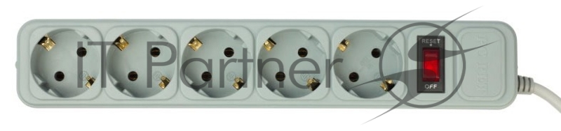Сетевой фильтр PC Pet AP01006-3-GR 3м (5 розеток) серый