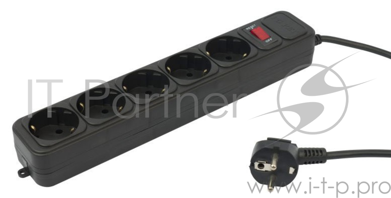 Сетевой фильтр PC Pet AP01006-5-BK 5м (5 розеток) черный