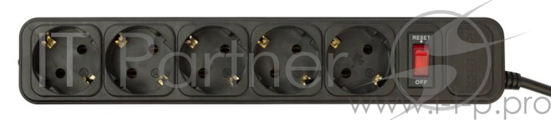 Сетевой фильтр PC Pet AP01006-5-BK 5м (5 розеток) черный