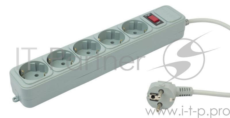 Сетевой фильтр PC Pet AP01006-5-GR 5м (5 розеток) серый