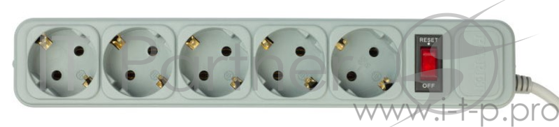 Сетевой фильтр PC Pet AP01006-5-GR 5м (5 розеток) серый