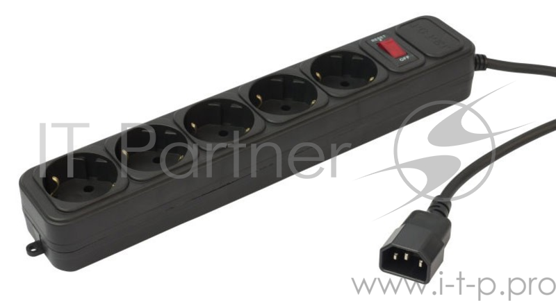 Сетевой фильтр PC Pet AP01006-E-BK 1.8м (5 розеток), входная вилка: IEC320 (Для ИБП) черный