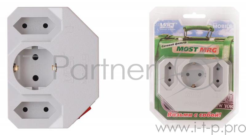Сетевой фильтр Most MRG (3 розетки) белый (коробка)