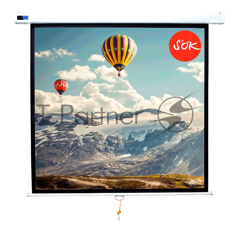 Экран Cinema SOK SCPSW-220x220 123 1:1 настенно-потолочный, ручно White, белый корпус