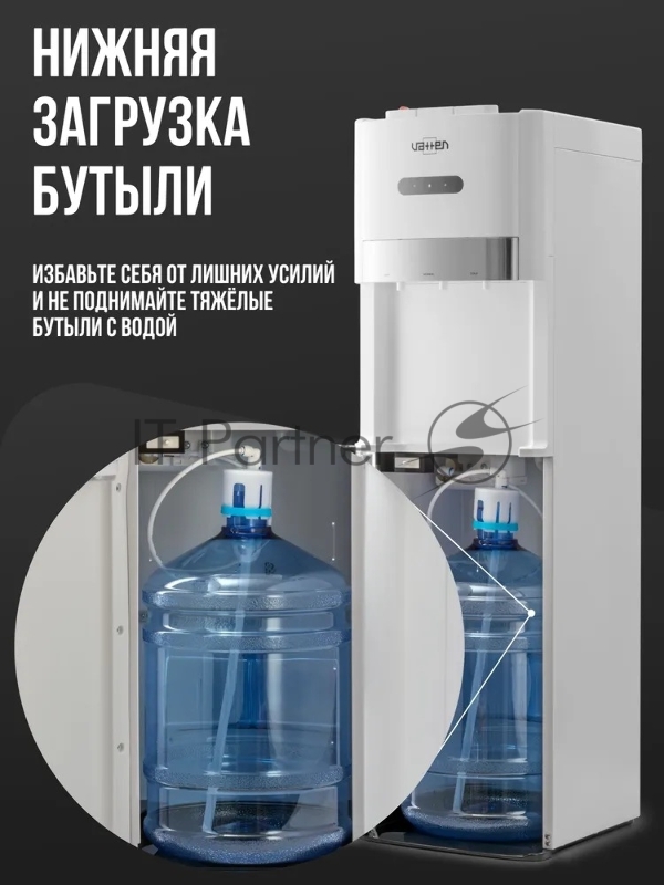 Кулер Vatten L03WEV напольный электронный белый/белый