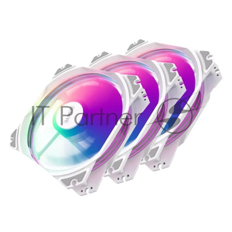 Комплект вентиляторов Alseye M120-PWA KIT FAN 3*120mm, 800~1700rpm, 31~66CFM, 19.4~33.8dBA, AURA RGB, PWM + 3pin Aura, RTL