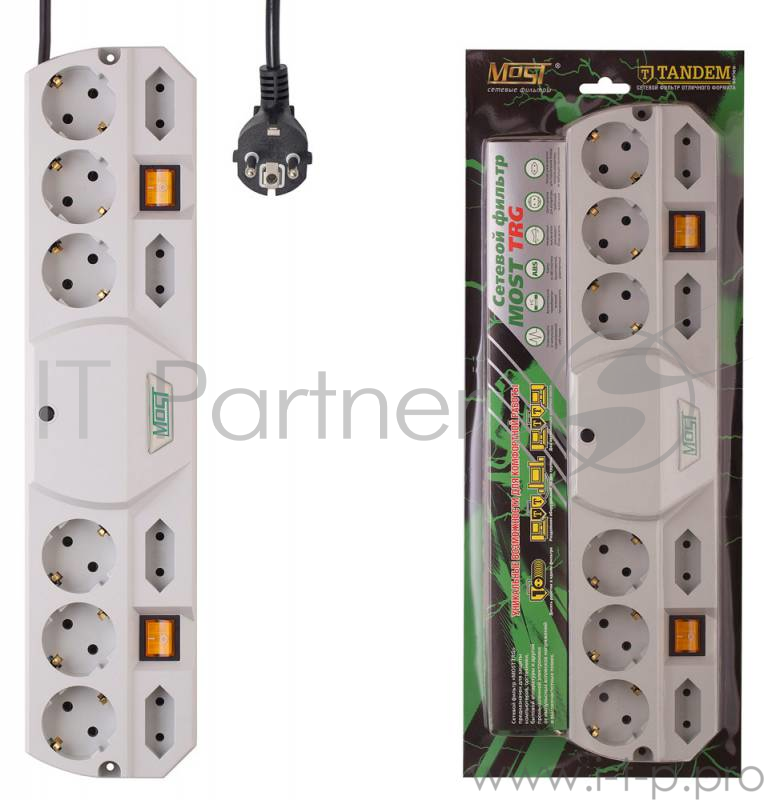 Сетевой фильтр Most TRG 5м (10 розеток) белый (коробка)