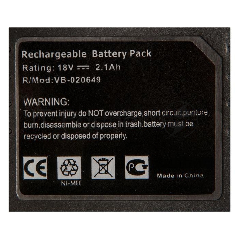 Аккумулятор для HITACHI (p/n: EB 1812S, EB 1814SL, EB 1820, EB 1820L, EB 1824L, EB 18B), 2.1Ah 18V