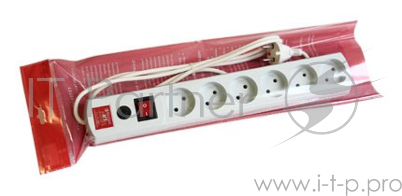 Сетевой фильтр Most LR 3м (6 розеток) белый (коробка)